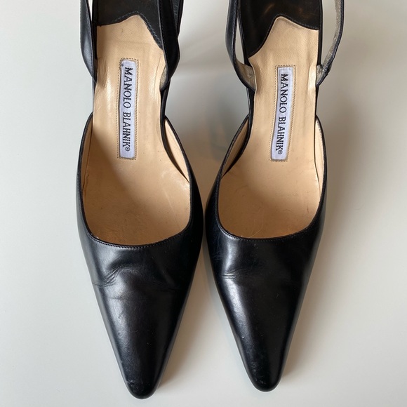 Manolo Blahnik Shoes - Vintage Manolo Blahnik Slingback Leather Heels